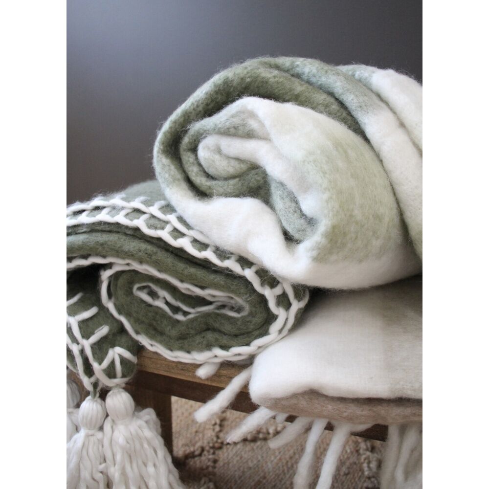 LVD Throw Blanket Stitch Bronze Green Decorative Home/Lounge Decor