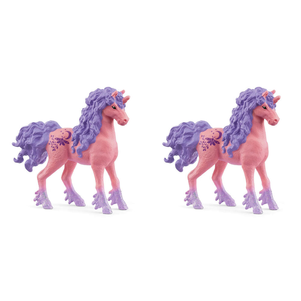 2PK Schleich Collectible Unicorn Celendine Series 8 Vinyl Figure Toy Pink/Purple 3y+