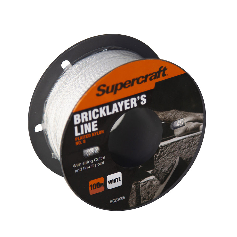 2PK Supercraft Brickline No8 100M White High Visibility Construction Tool