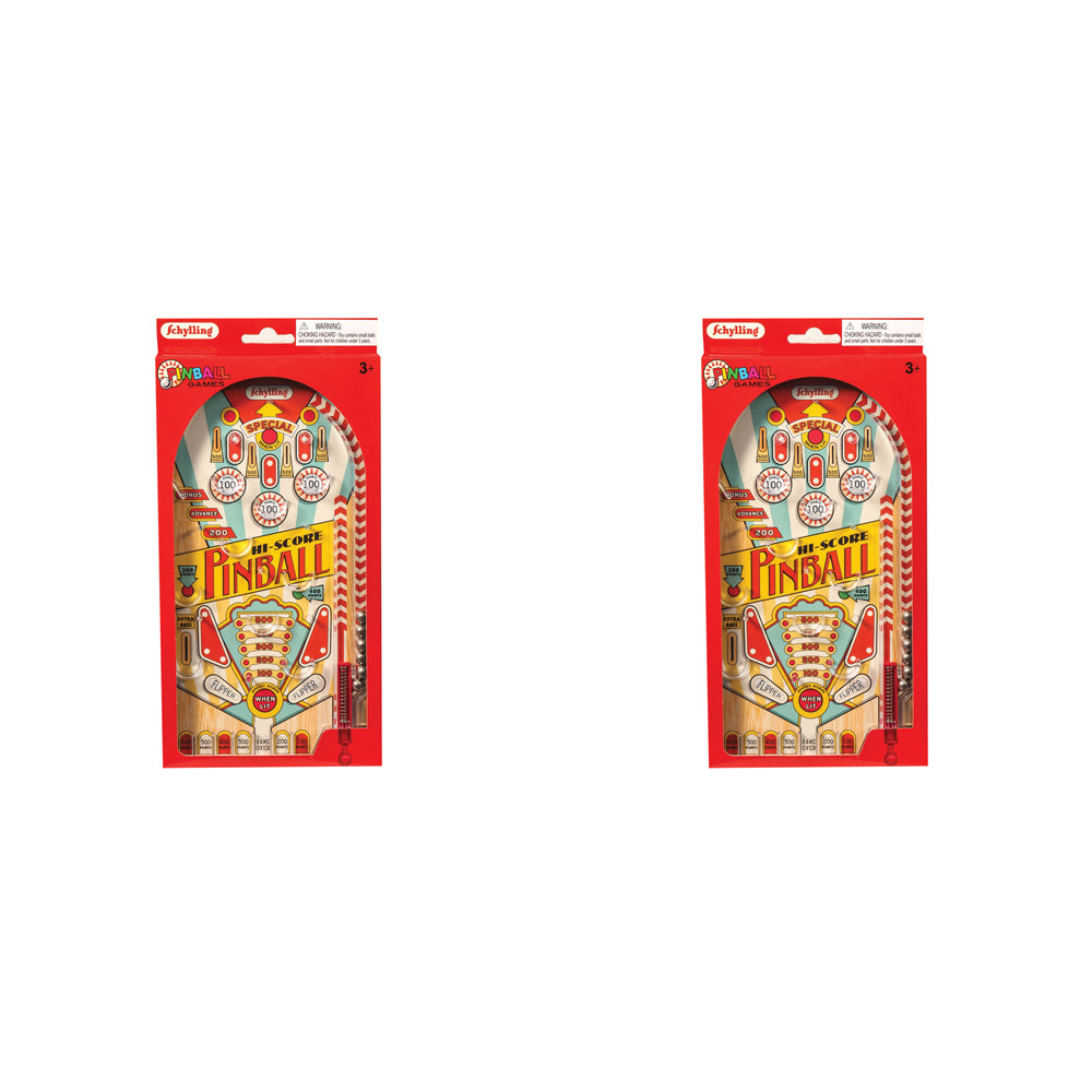 2PK Schylling Hi-Score Pinball Game 28.5cm Kids Toy 3y+