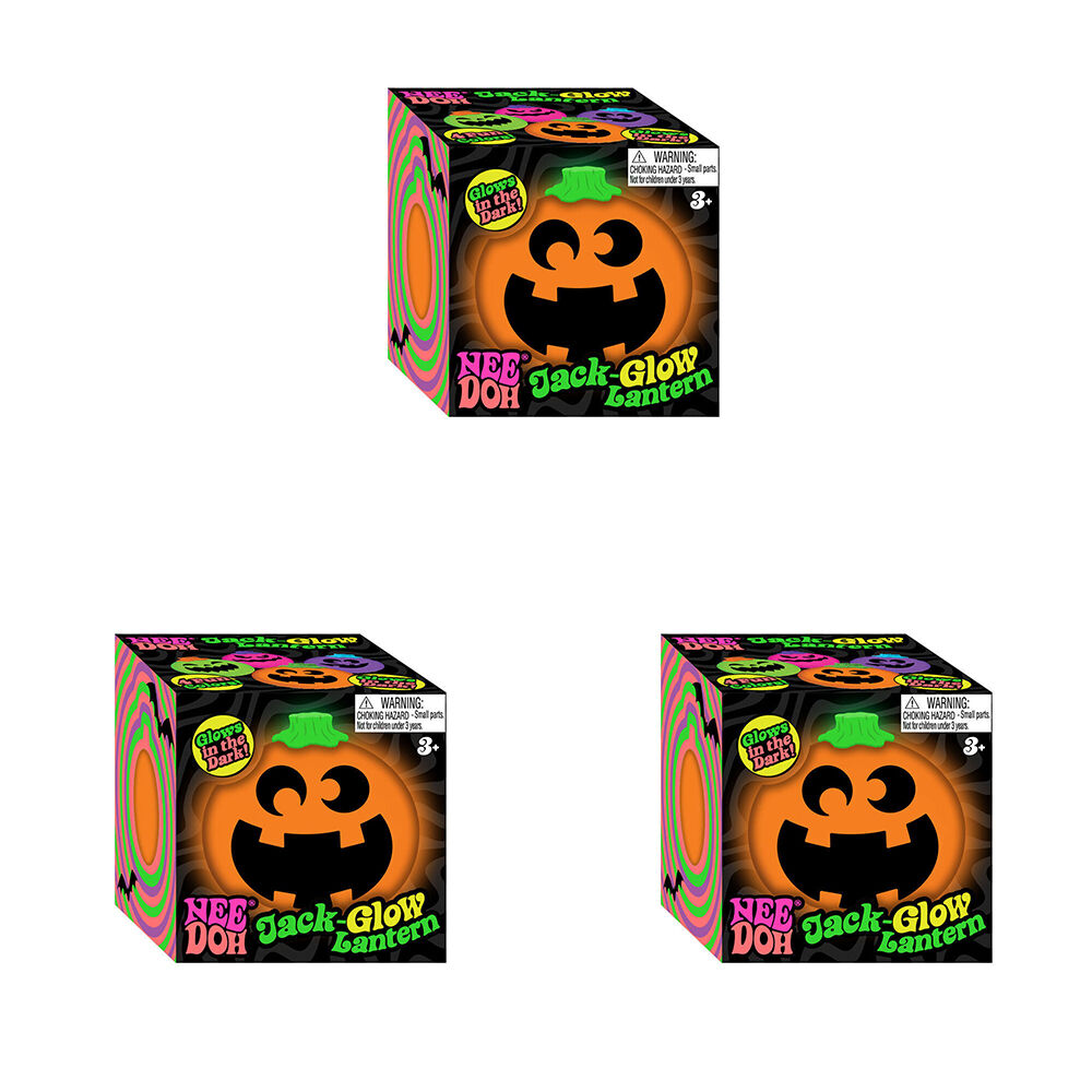 3PK Schylling Nee Doh Jack-Glow Lantern Halloween 6.35cm - Assorted 3y+