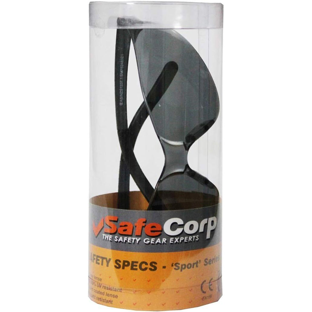 3PK Safecorp PPE Safety PPE Safety Specs/Glasses/Glasses 'Sports' Series Grey