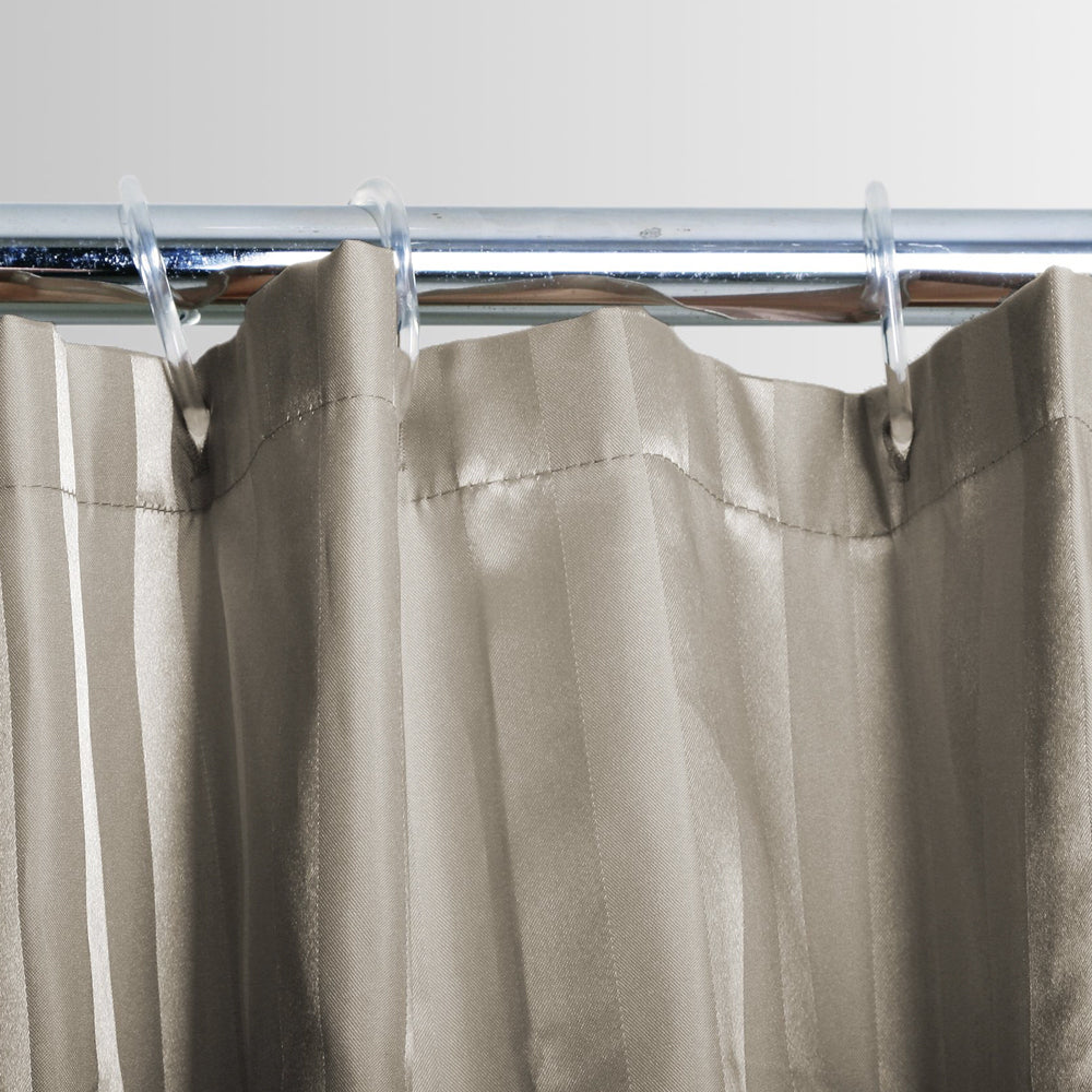 Wam Poly Bathroom Shower Classic Satin Curtain - Latte