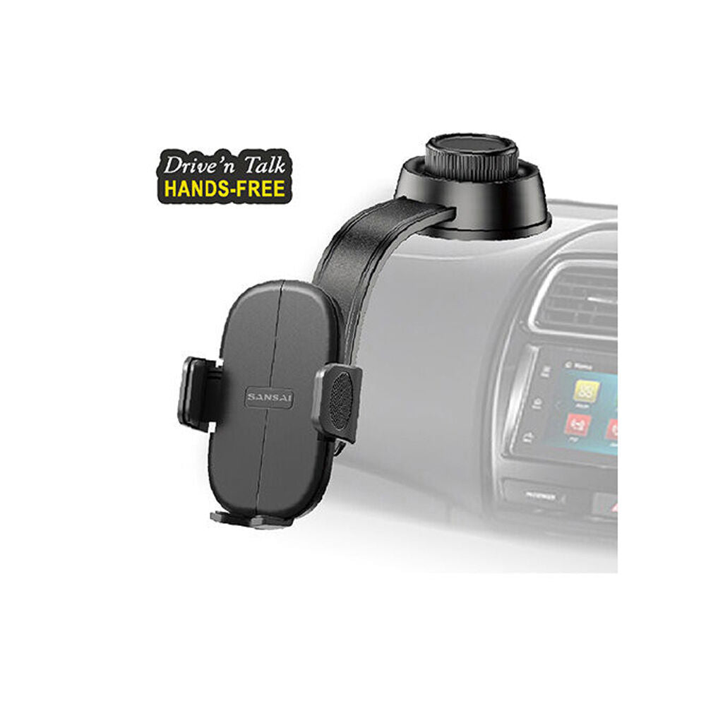 Sansai Universal Suction Mounted Car Phone Holder Adjustable Anti-Slip Black