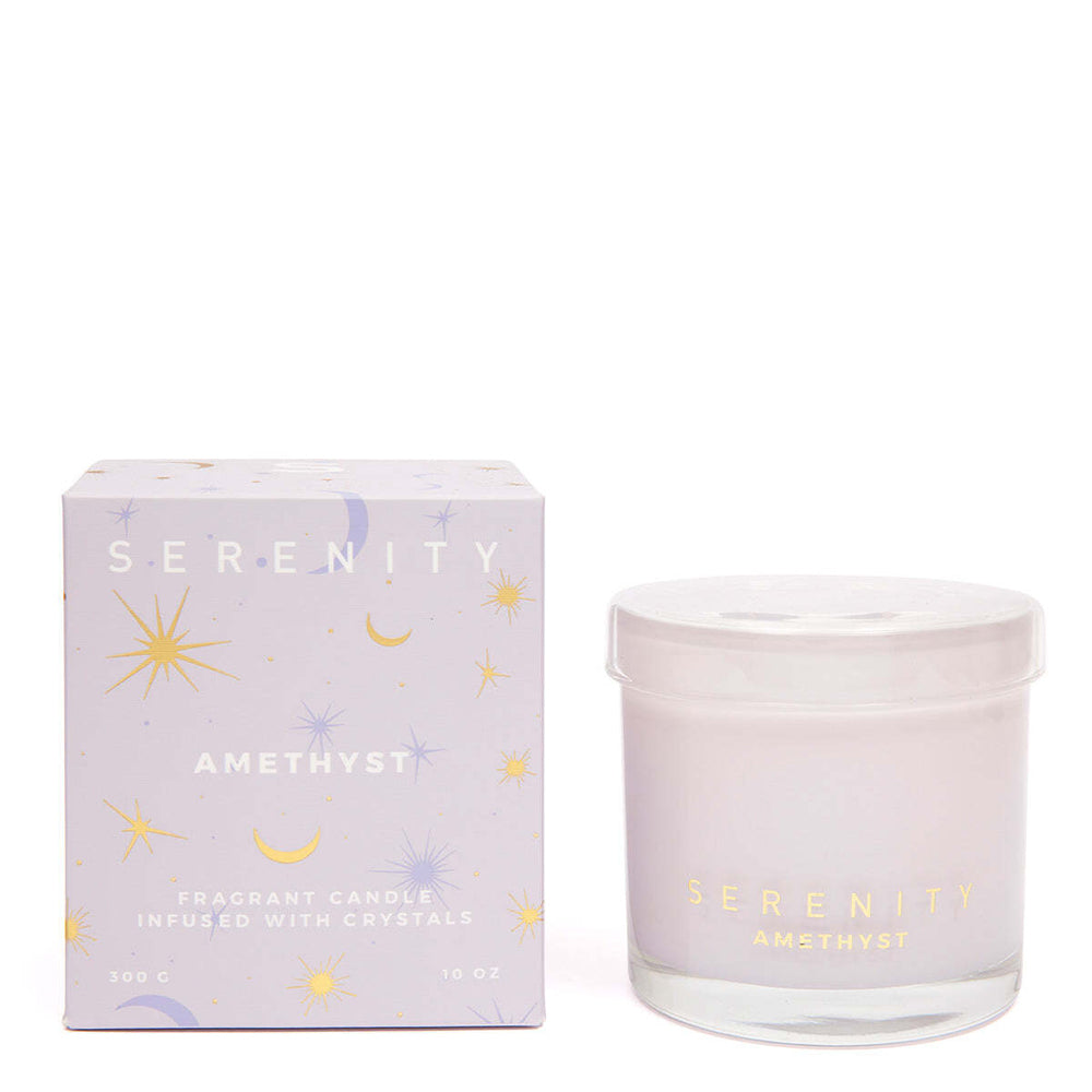 Serenity Crystal De-Stress & Amethyst 300g Soy Wax Scented Candle