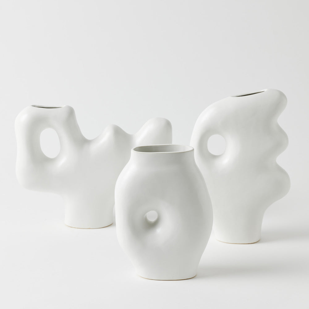 Pilbeam Living Stoneware Suri Vessel Home Decor White 32cm
