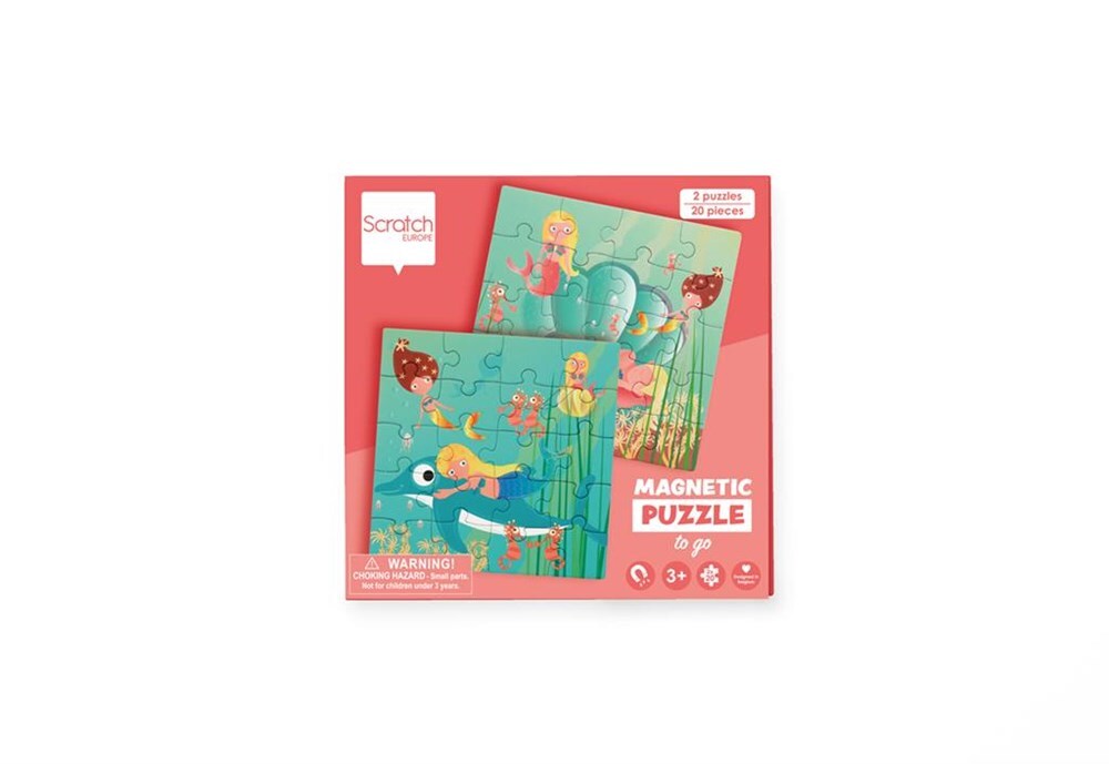 Scratch Europe Magnetic Puzzle Book To Go Mermaids Kids Toy 3y+