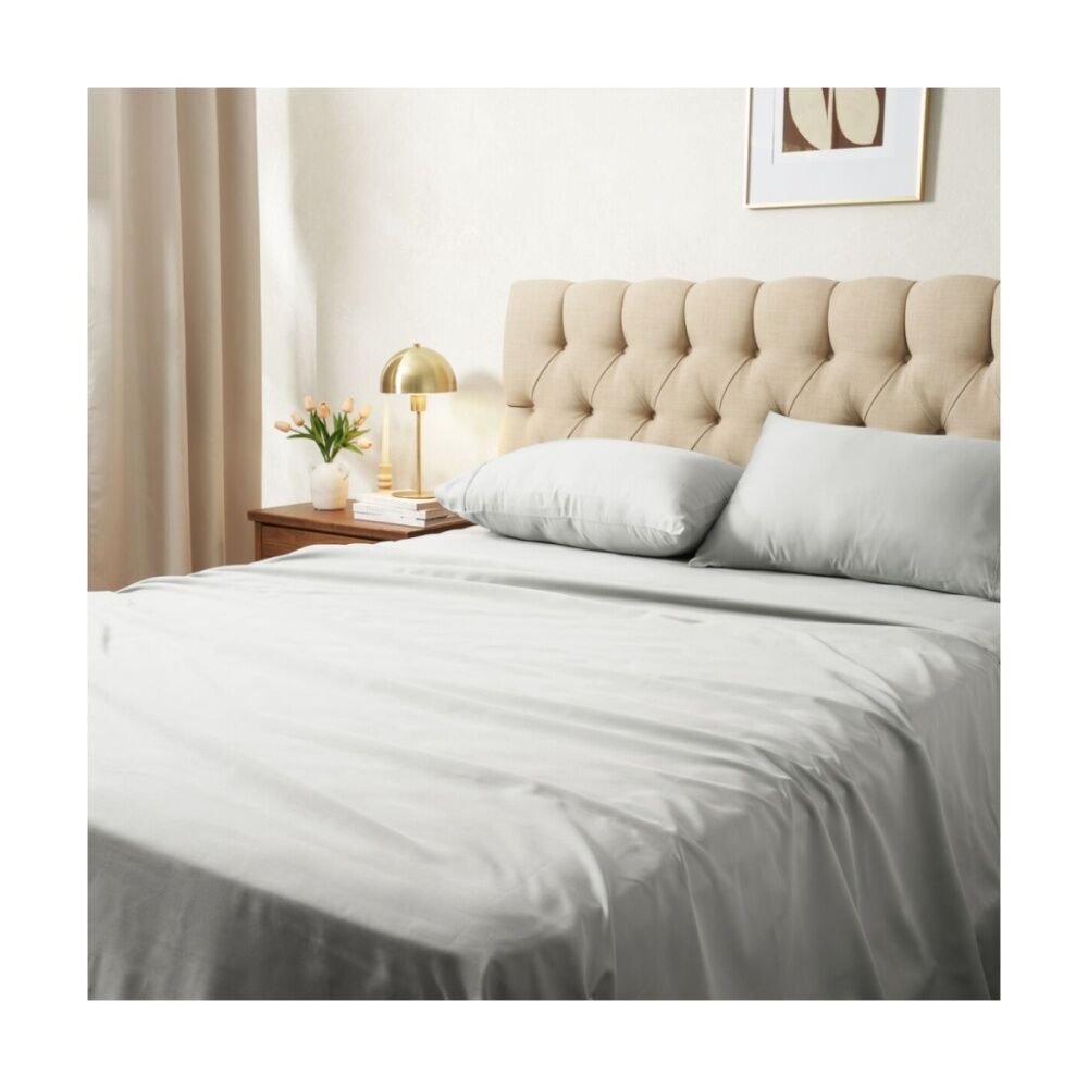 Sheraton Luxury 1200TC Cotton Rich Sateen Queen Sheet Set Silver