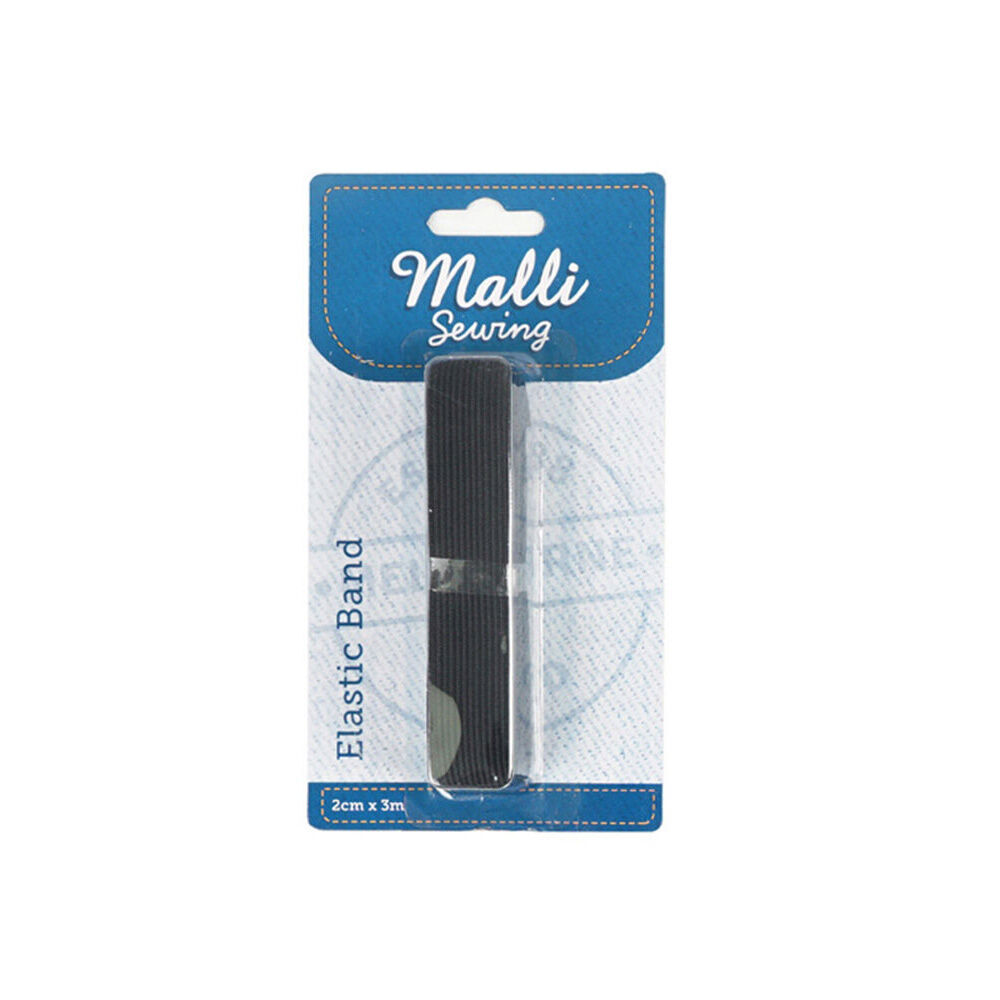 6PK Malli Braided Flat Elastic Band Tape 2cm x 3m - Assorted