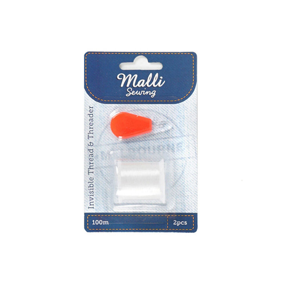 6PK Malli Sewing Invisible Nylon Thread w/ Threader 100m - Clear