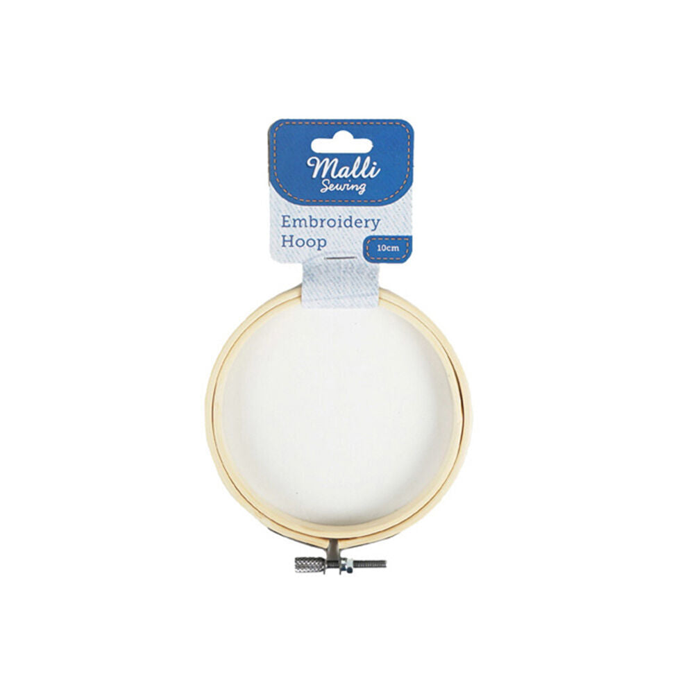 12PK Malli Sewing Round Wooden Embroidery Hoop 10cm - Brown