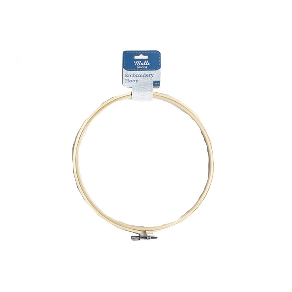 6PK Malli Sewing Round Wooden Embroidery Hoop 20cm - Brown