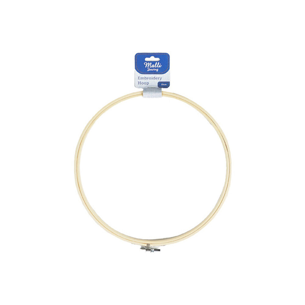 12PK Malli Sewing Round Wooden Embroidery Hoop 25cm - Brown