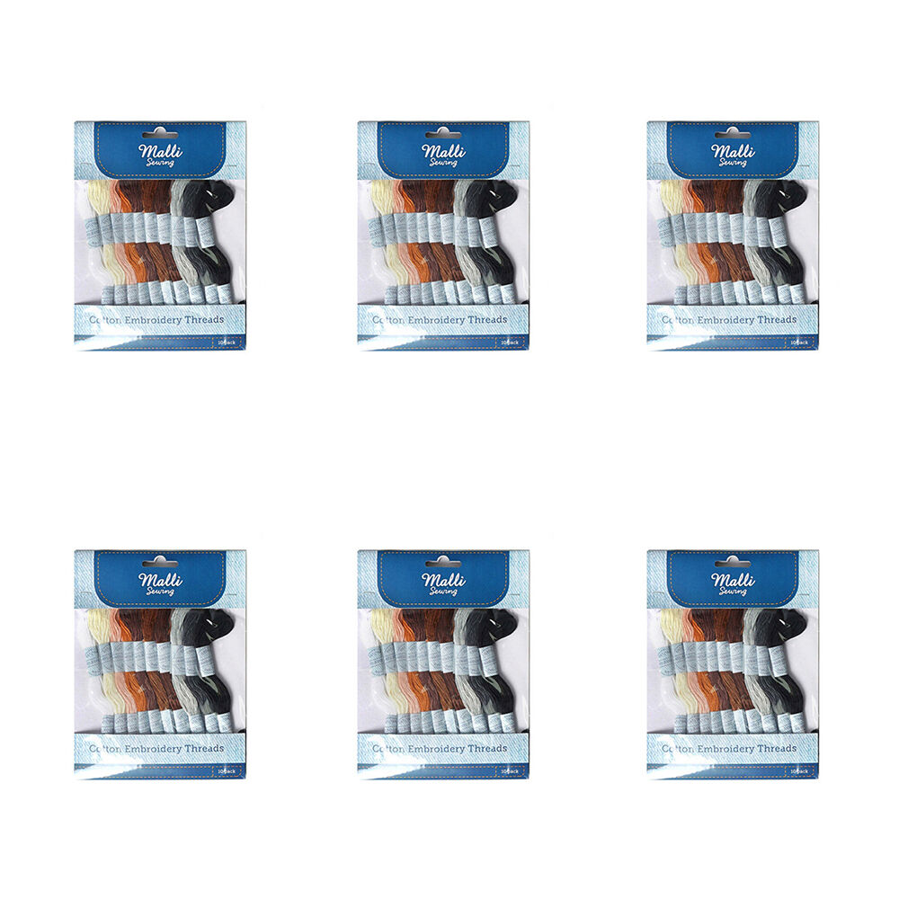 6PK Malli Sewing Cotton Soft Floss Embroidery Thread/String