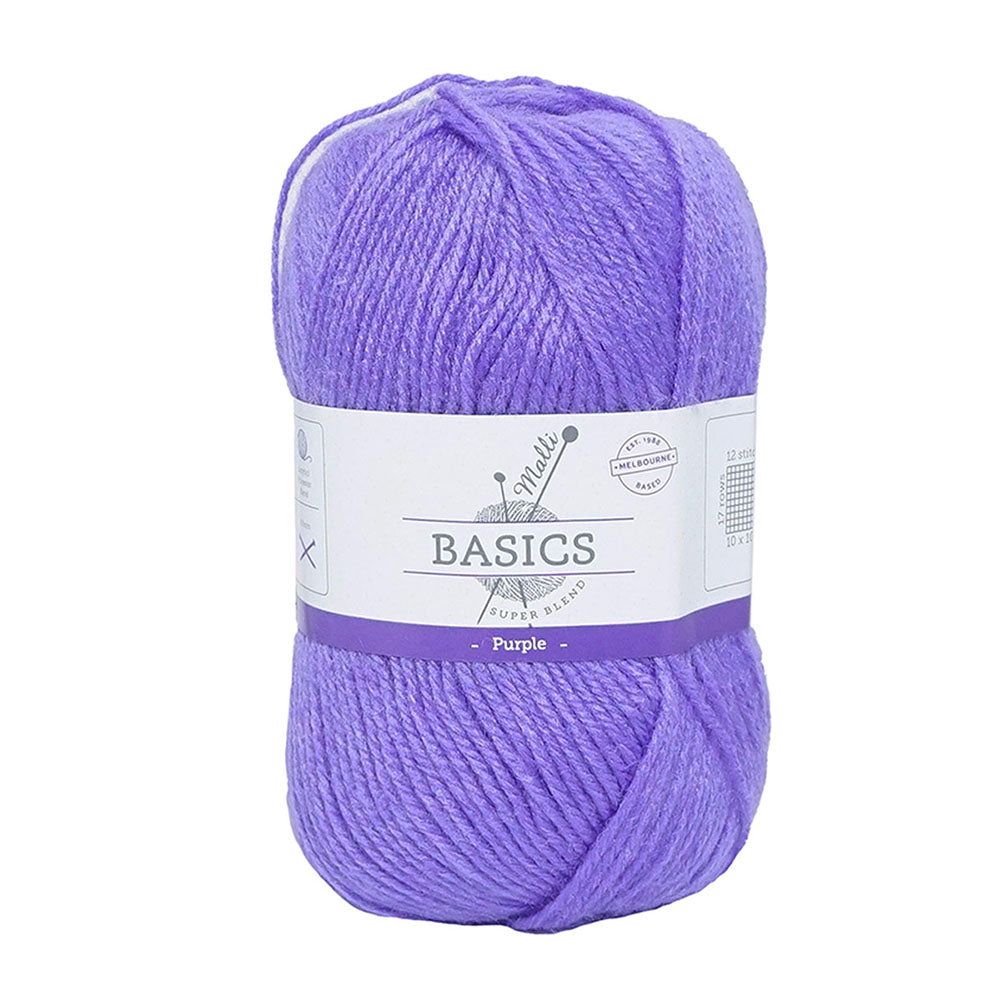 10x Malli Blend Basic 100g Acrylic/Poly Yarn Knitting/Crochet Purple