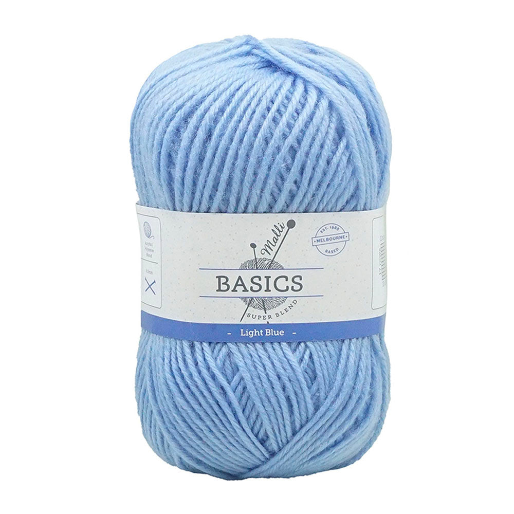 10x Malli Blend Basic 100g Acrylic/Poly Yarn Knitting/Crochet Light Blue