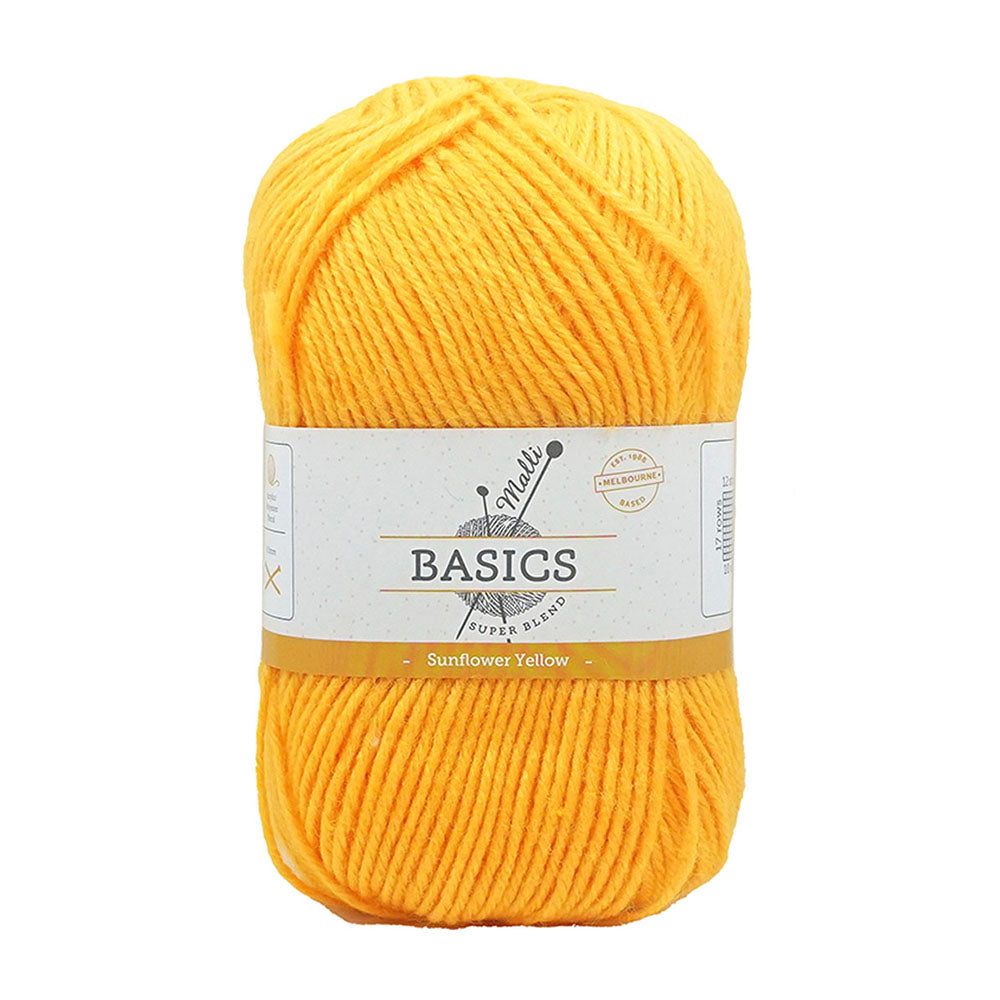 10x Malli Blend Basic 100g Acrylic/Poly Yarn Knitting Sunflower Yellow