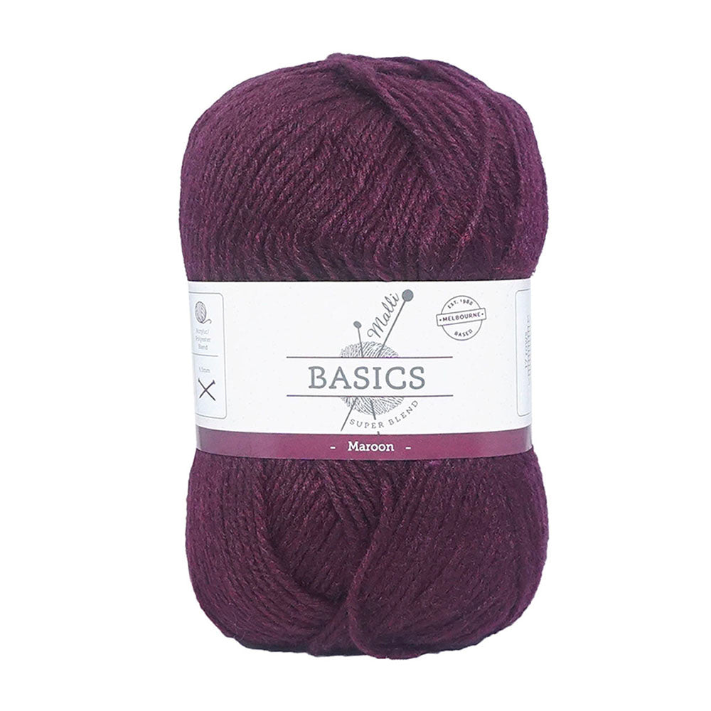 10x Malli Blend Basic 100g Acrylic/Poly Yarn Knitting/Crochet Caft Maroon