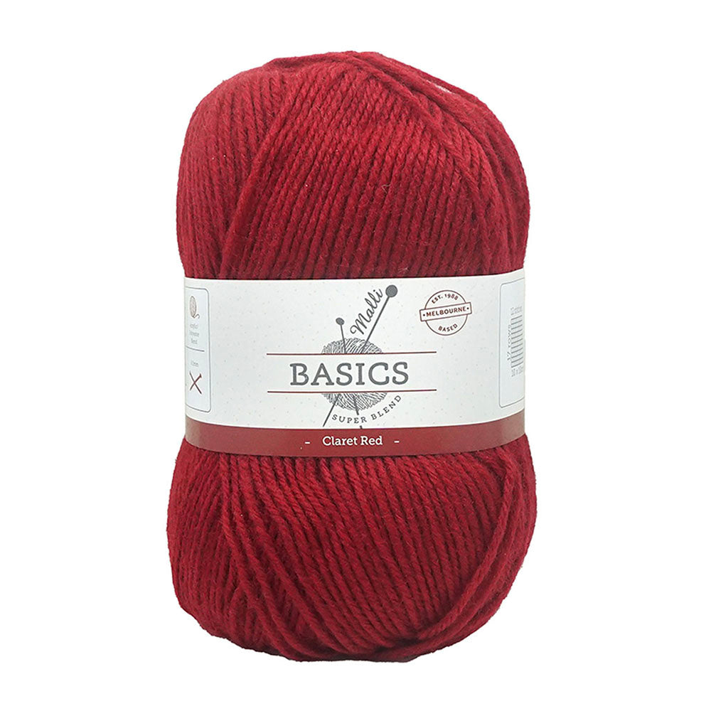 10x Malli Blend Basic 100g Acrylic/Poly Yarn Knitting/Crochet Claret Red