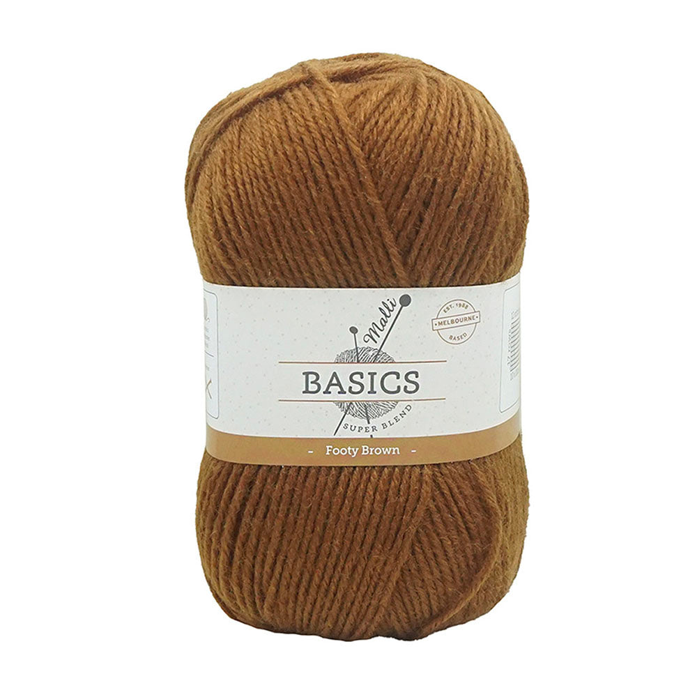 10x Malli Blend Basic 100g Acrylic/Poly Yarn Knitting/Crochet Footy Brown