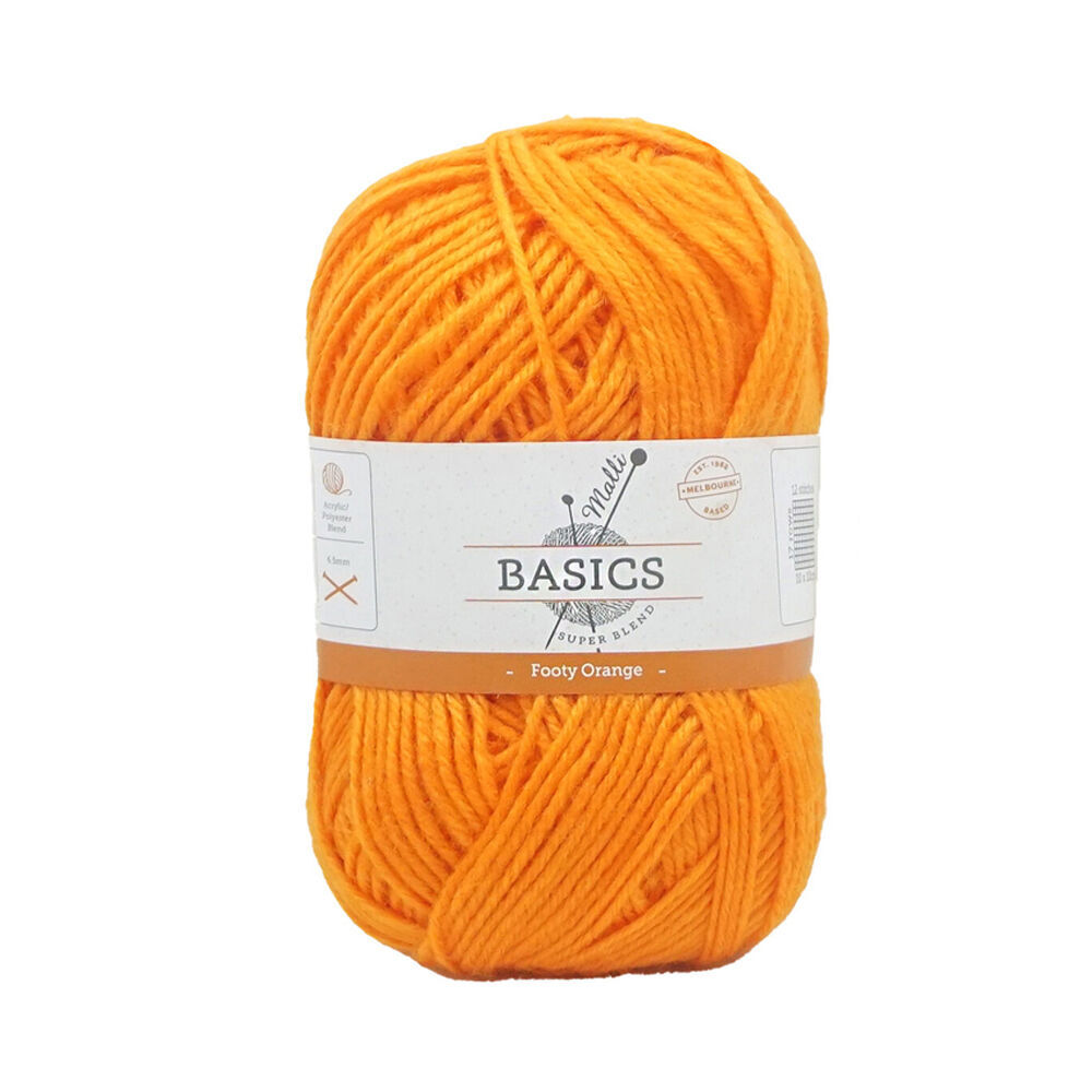 10PK Malli Super Blend Basic Knitting Crochet Yarn 8ply 100g Footy Orange