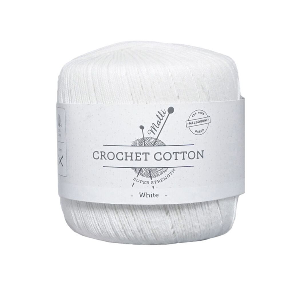 10PK Malli Super Strength 100% Cotton Crochet Knitting Yarn 3ply 50g White