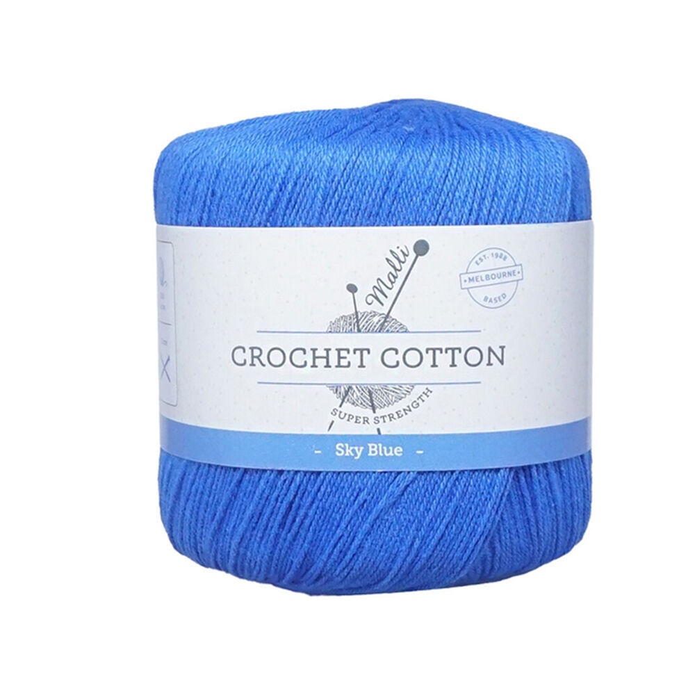 10PK Malli Super Strength 100% Cotton Crochet Knitting Yarn 3ply 50g Sky Blue