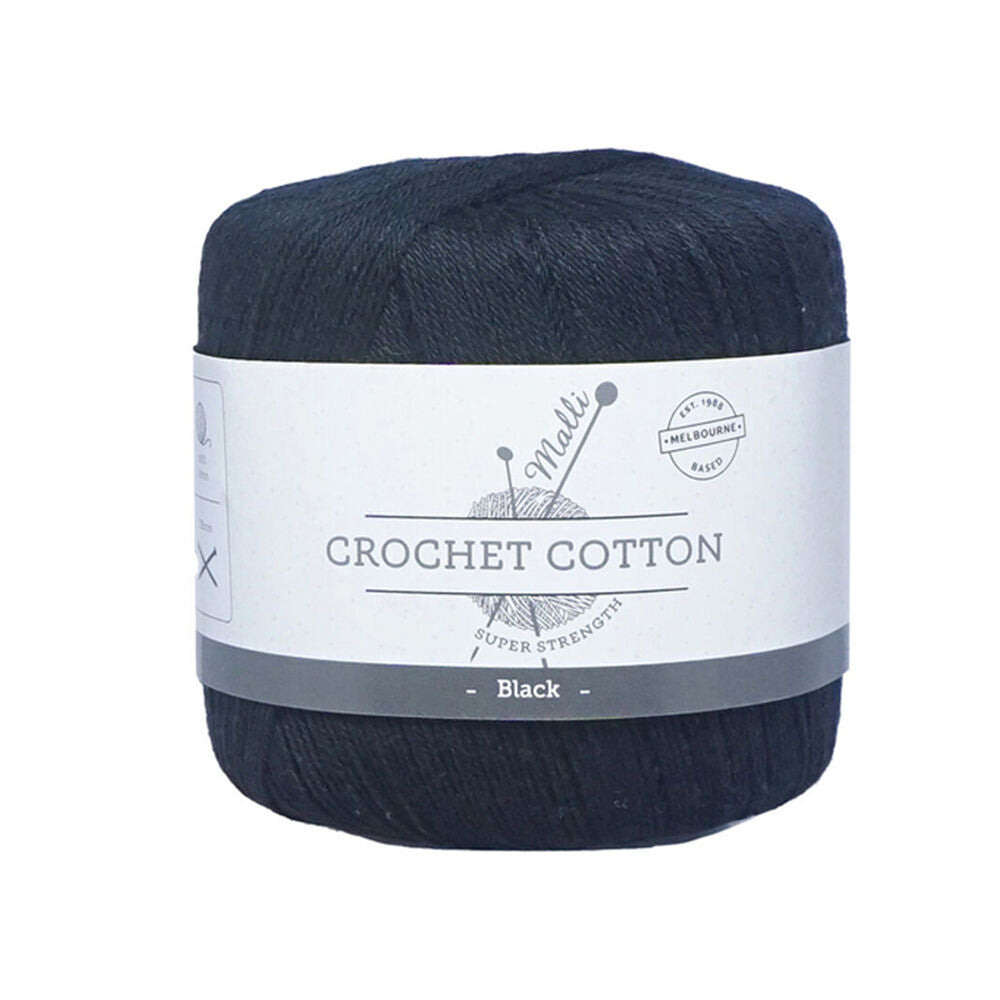 10PK Malli Super Strength 100% Cotton Crochet Knitting Yarn 3ply 50g Black