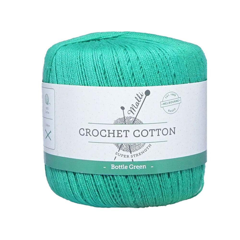 10PK Malli Super Strength 100% Cotton Crochet Knitting Yarn 3ply Bottle Green