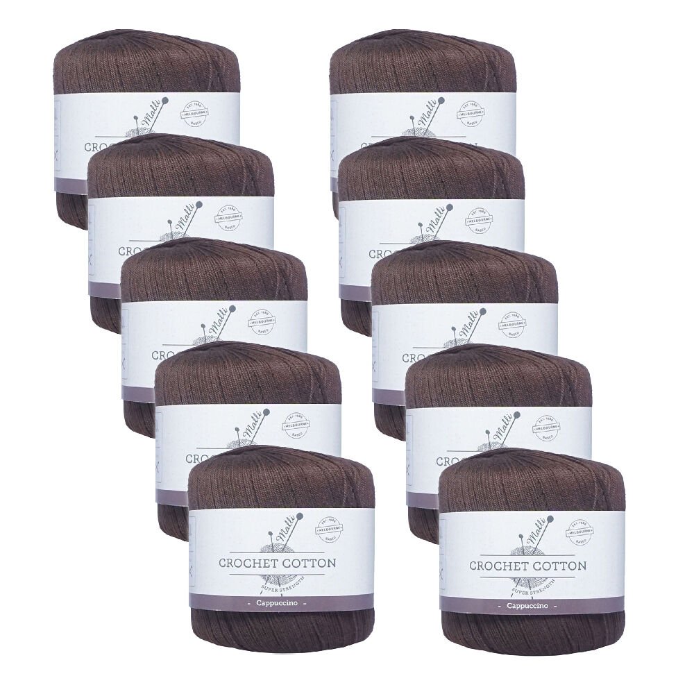 10PK Malli Super Strength 100% Cotton Crochet Knitting Yarn 3ply 50g Cappuccino