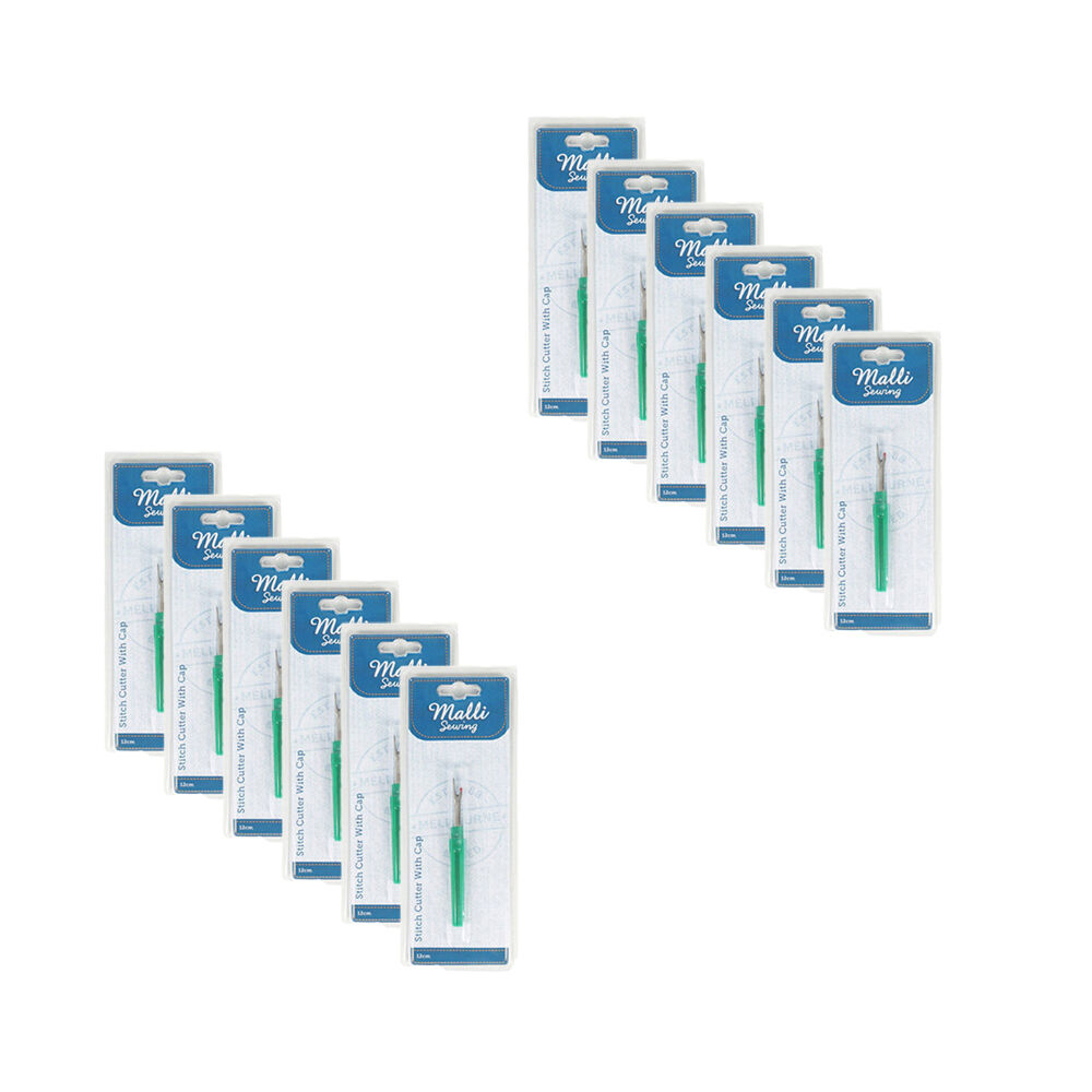 12PK Malli Sewing Metal Stitch Cutter w/ Cap 12cm - Assorted