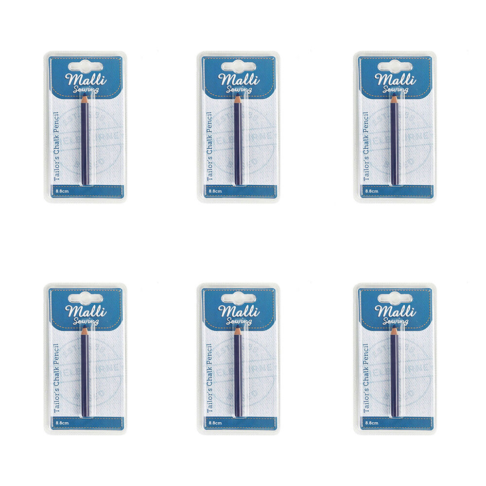 6PK Malli Tailors Chalk Pencil Fabric Marking Tool 128.8cm - Assorted