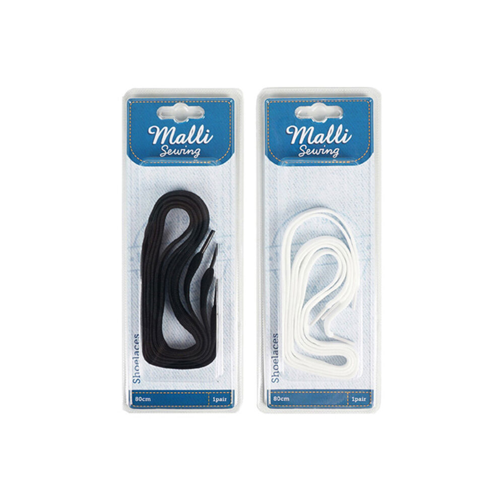 6PK Malli Sewing 1-Pair Replacement Shoelaces 80cm - Assorted
