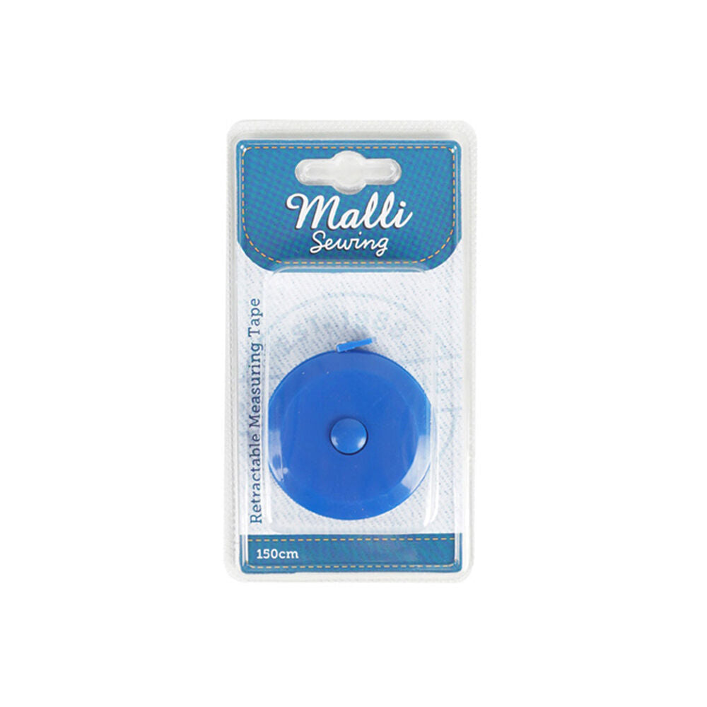 12PK Malli Sewing Retractable Inches & cm Measuring Tape 150cm - Blue