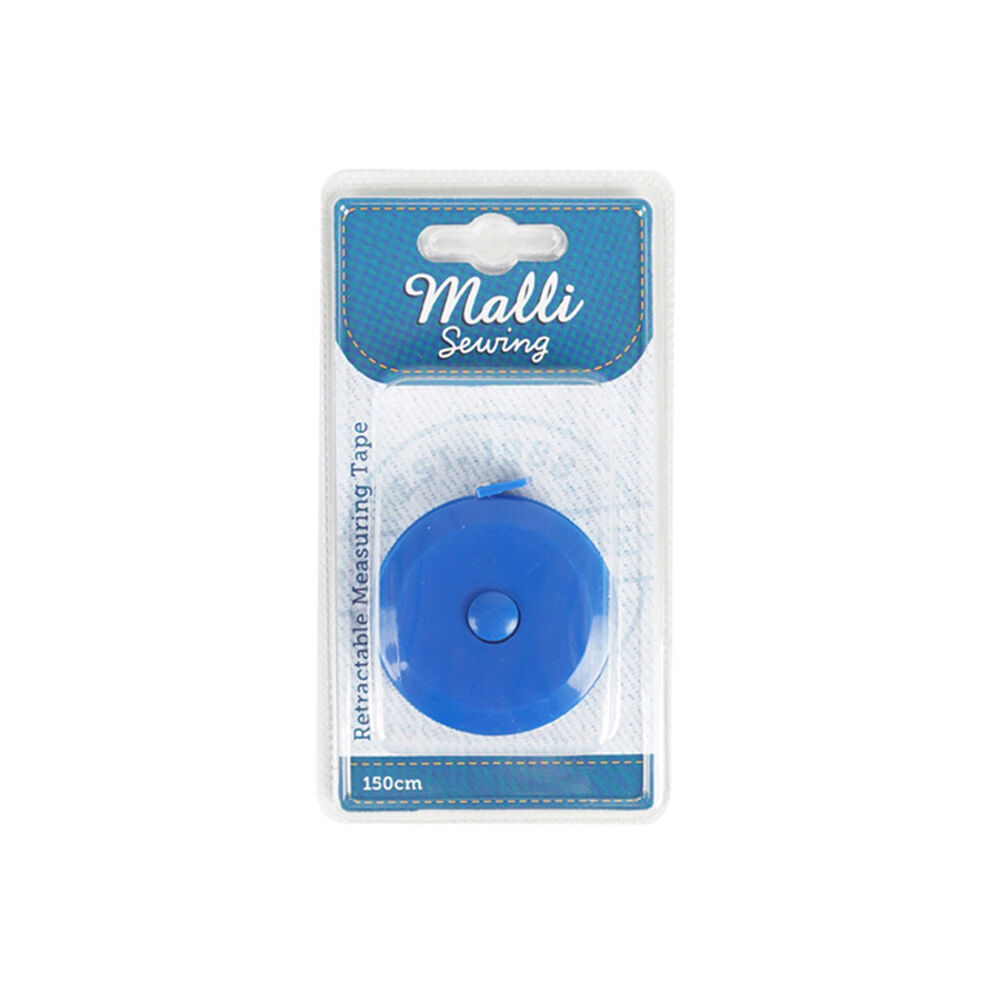 6PK Malli Sewing Retractable Inches & cm Measuring Tape 150cm - Blue