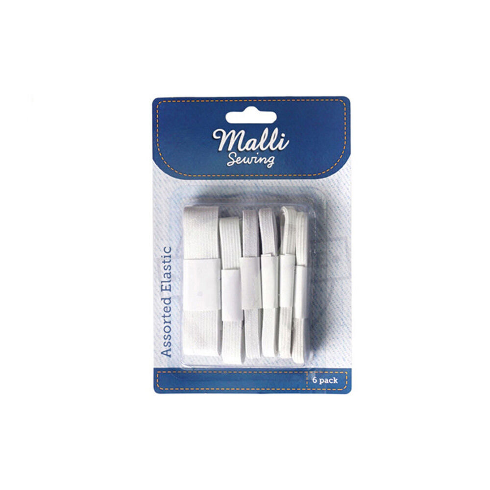 12x 6pc Malli Sewing Elastic Flexible Sewing Bands - Assorted Sizes
