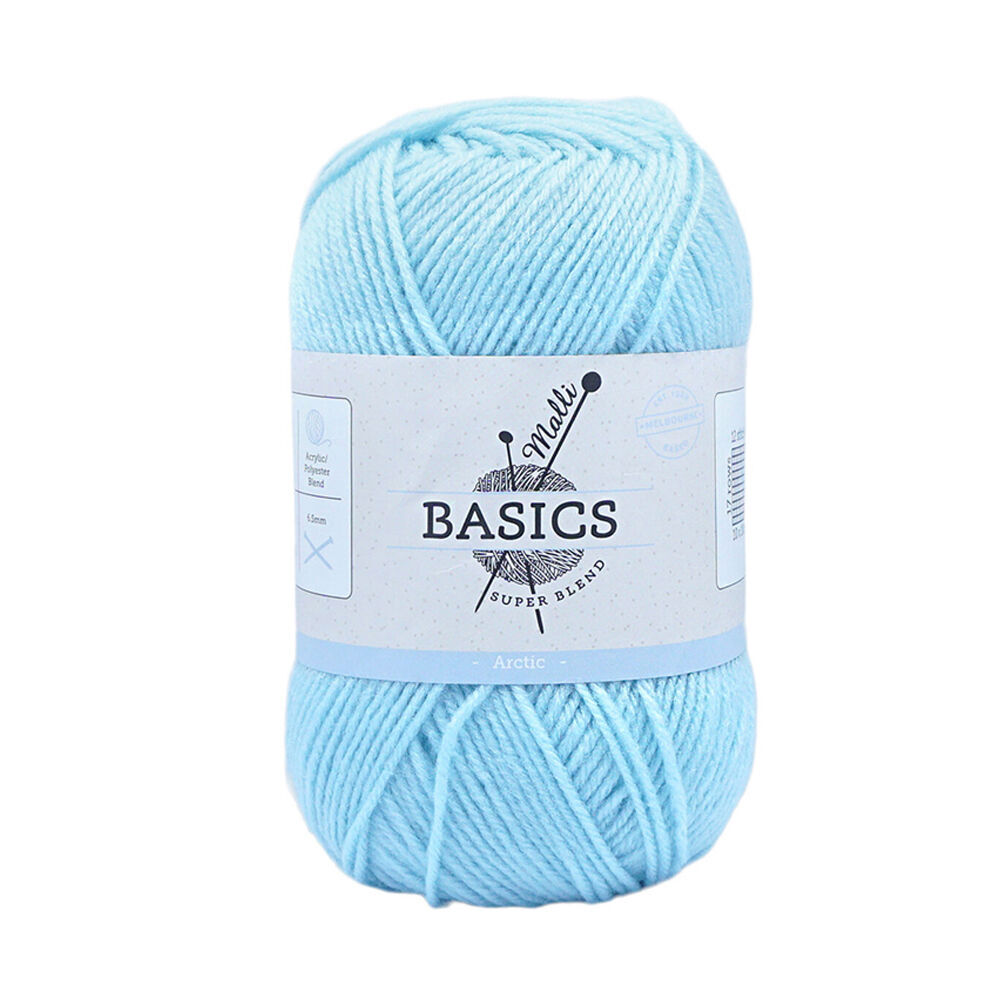 10PK Malli Super Blend Basic Crochet Knitting Yarn 8ply 100g 16x9cm Arctic