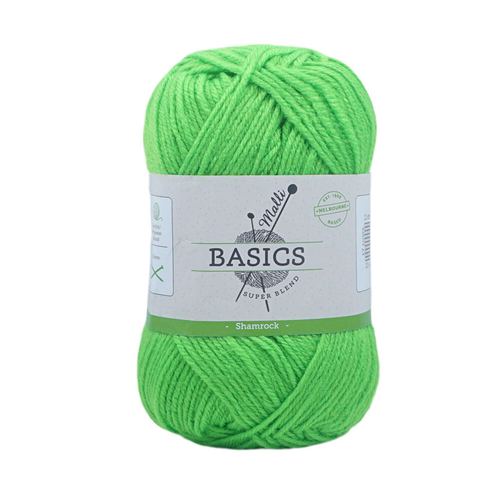 10PK Malli Super Blend Basic Crochet Knitting Yarn 8ply 100g 16x9cm Shamrock