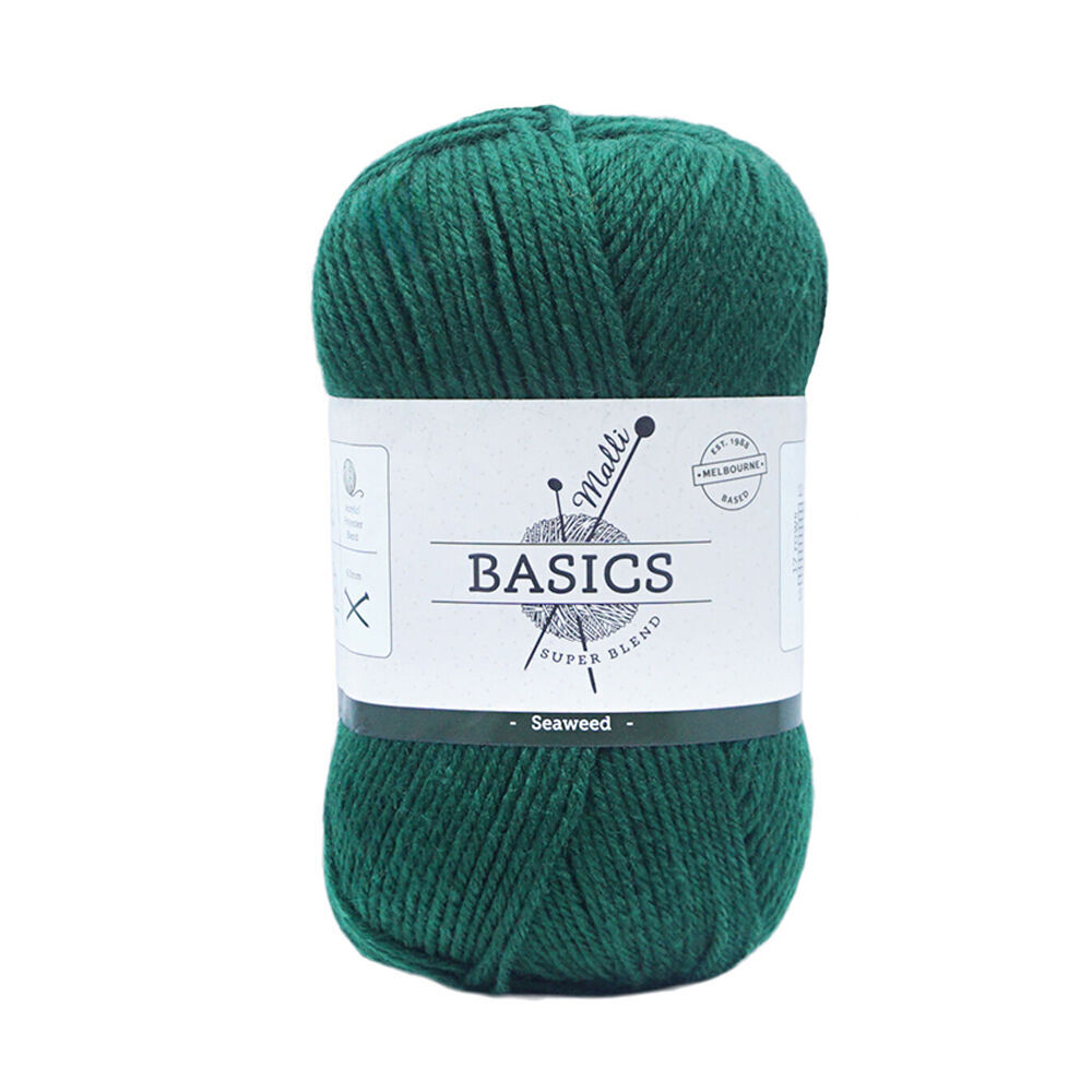 10PK Malli Super Blend Basic Crochet Knitting Yarn 8ply 100g 16x9cm Seaweed