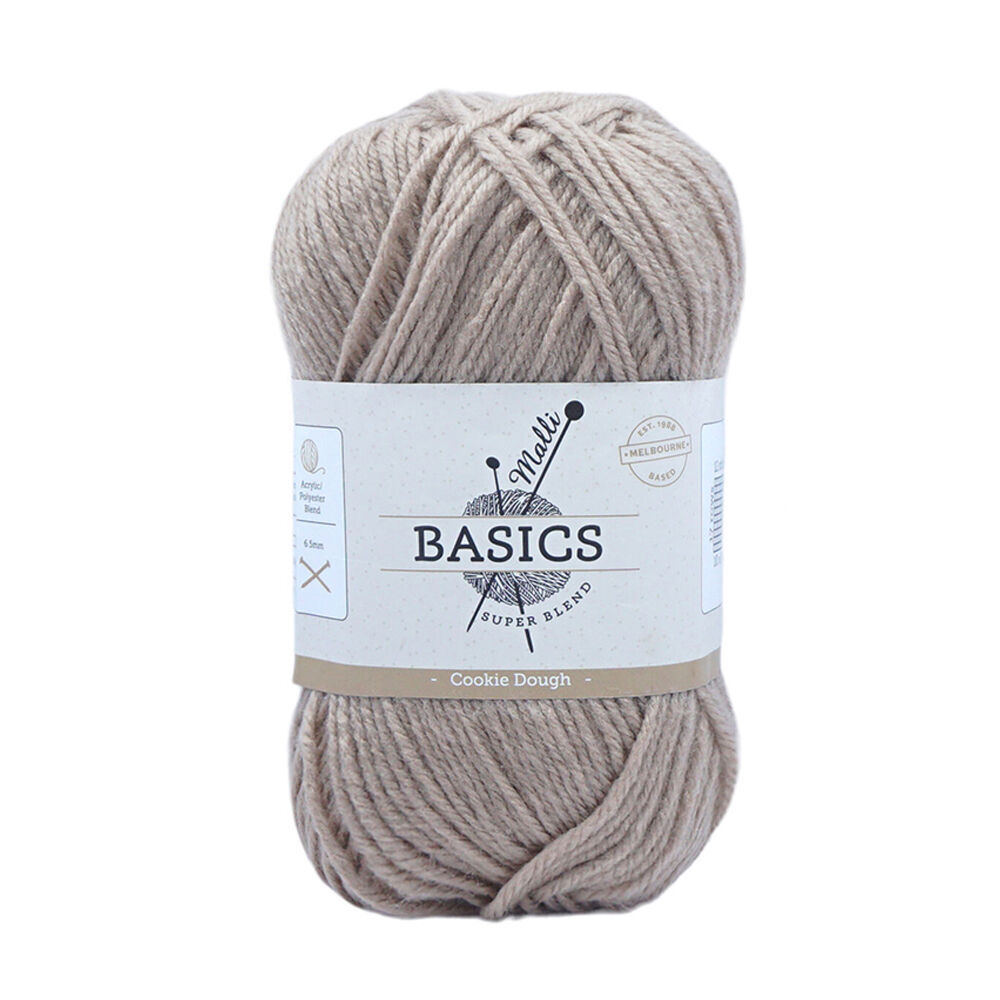 10PK Malli Super Blend Basic Crochet Knitting Yarn 8ply 100g 16x9cm Cookie Dough