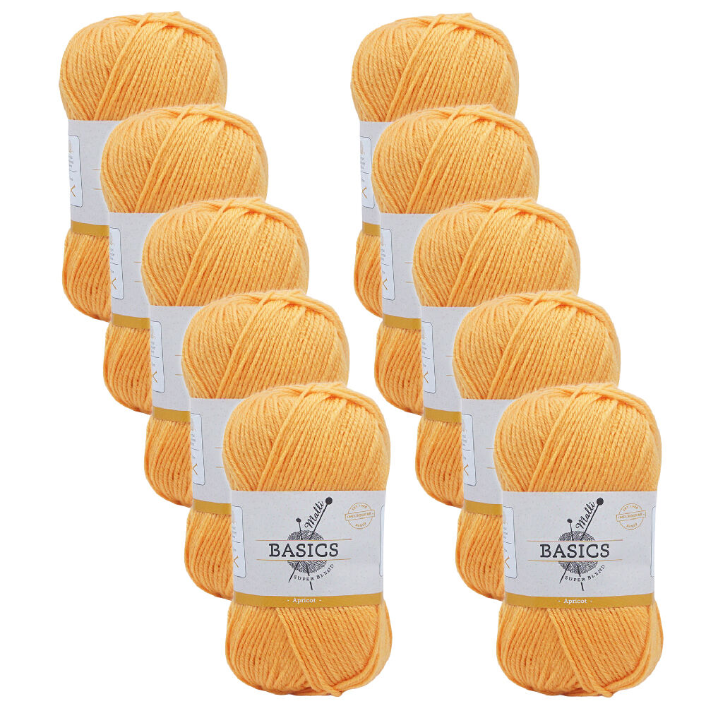 10PK Malli Super Blend Basic Crochet Knitting Yarn 8ply 100g 16x9cm Apricot