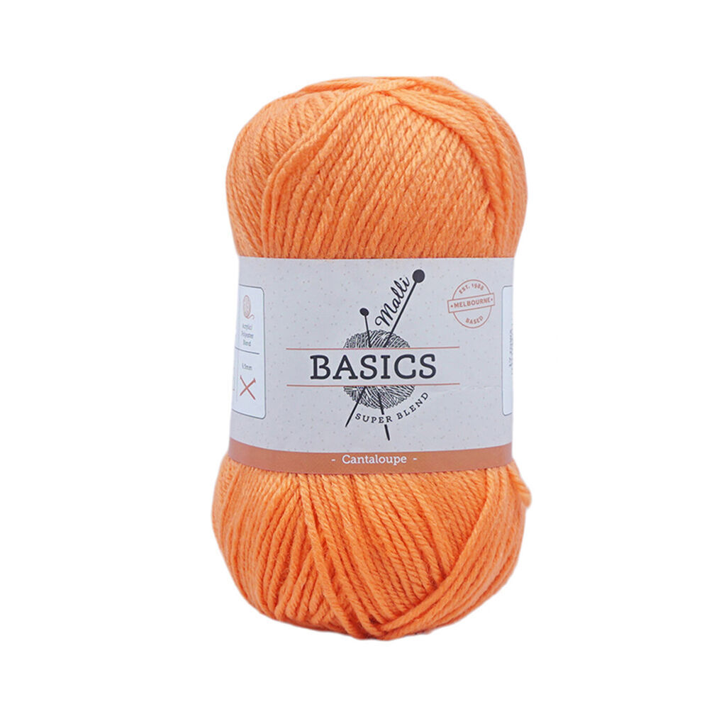 10PK Malli Super Blend Basic Crochet Knitting Yarn 8ply 100g 16x9cm Cantaloupe