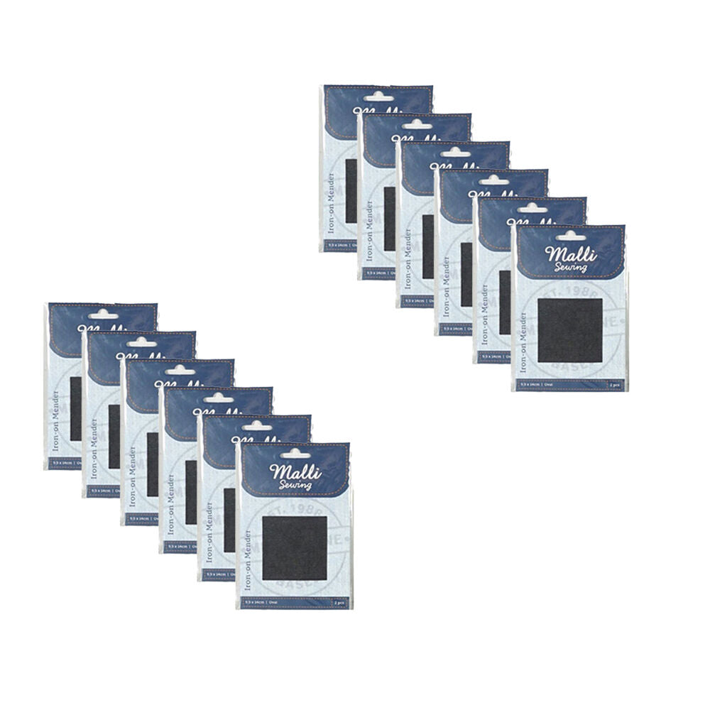 12PK Malli Sewing Iron On Mender Denim Repair Patches Assorted