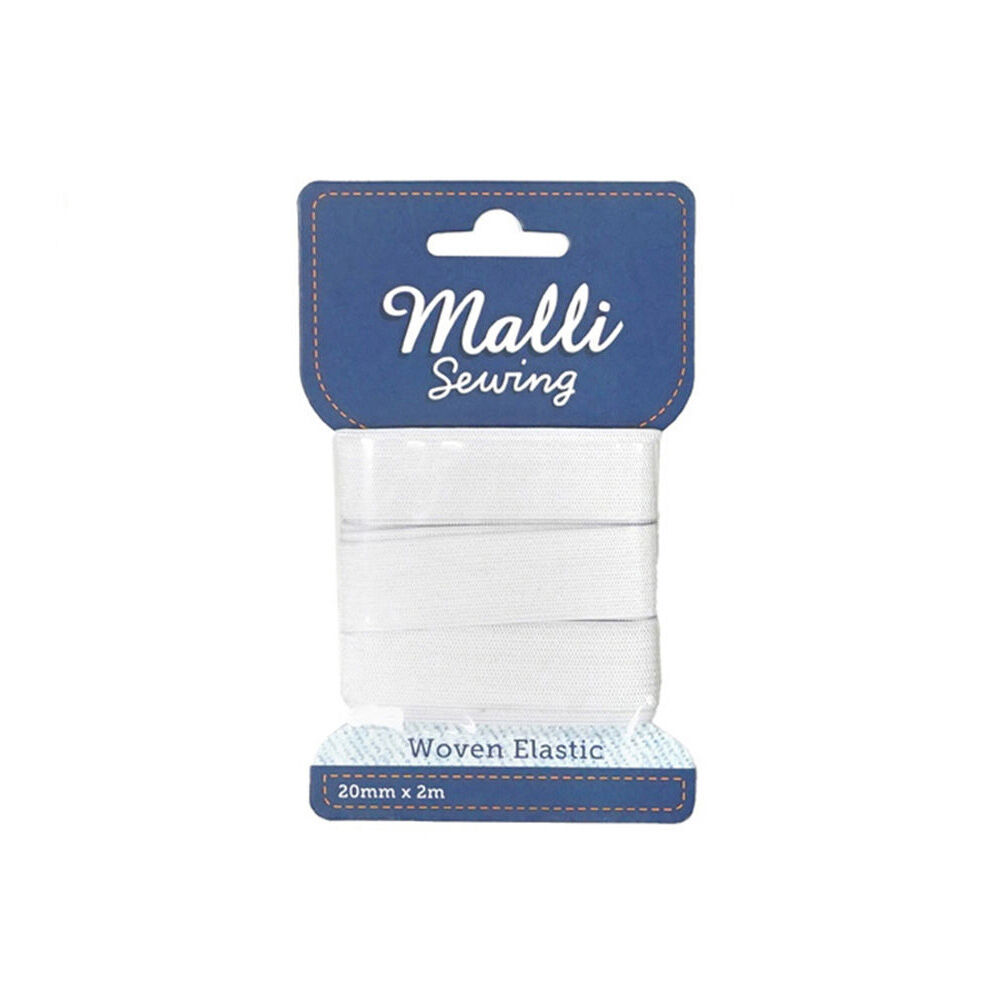 6PK Malli Sewing Soft Elastic Band Cord 20mm x 2M - Assorted