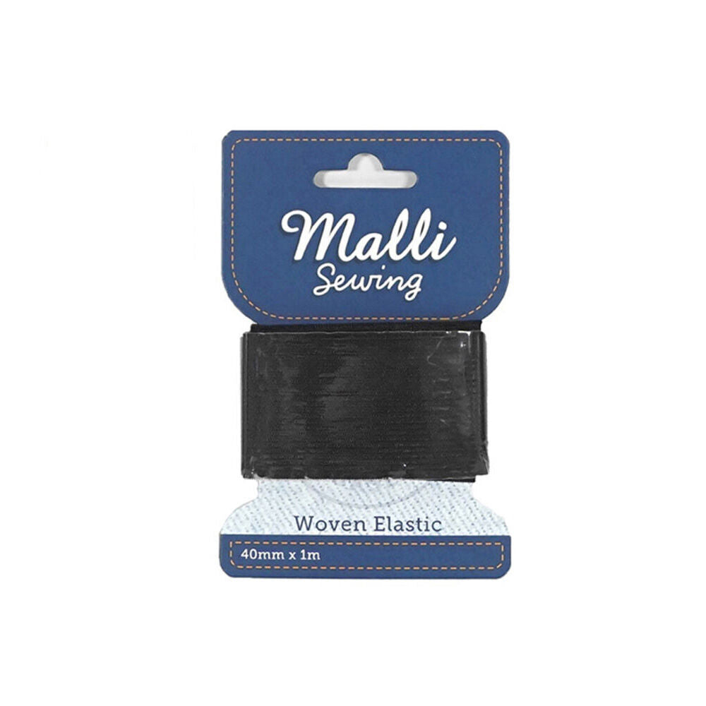 6PK Malli Sewing Soft Elastic Band Cord 40mm x 1M - Assorted