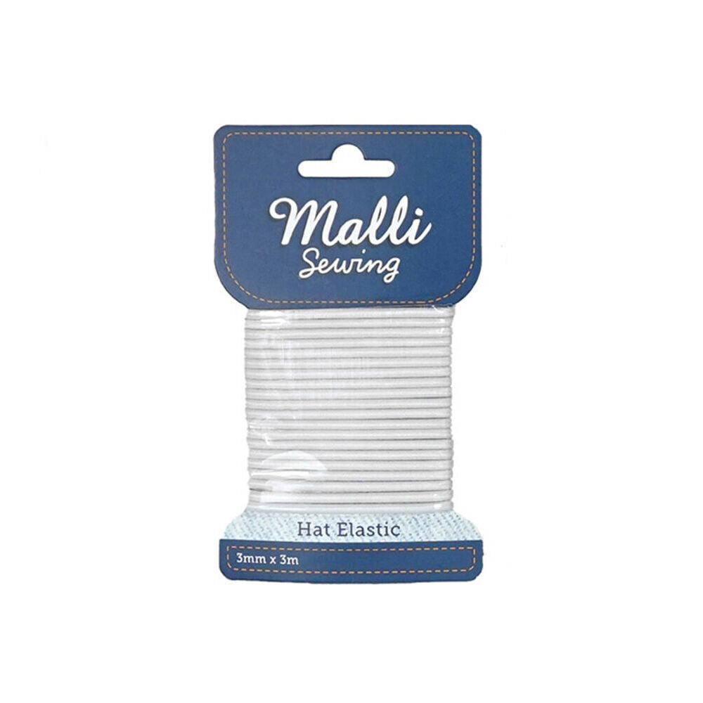 6PK Malli Sewing Round Hat Polyester/Latex Elastic Cord/String 3mm x 3M Assorted