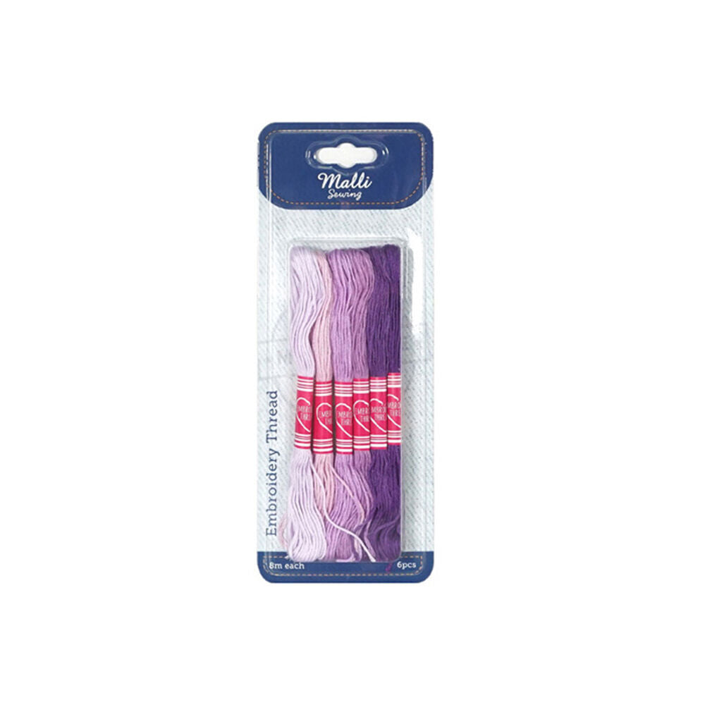 12x 6pc Malli 8M Sewing Embroidery Cross-Stitch Thread Purple