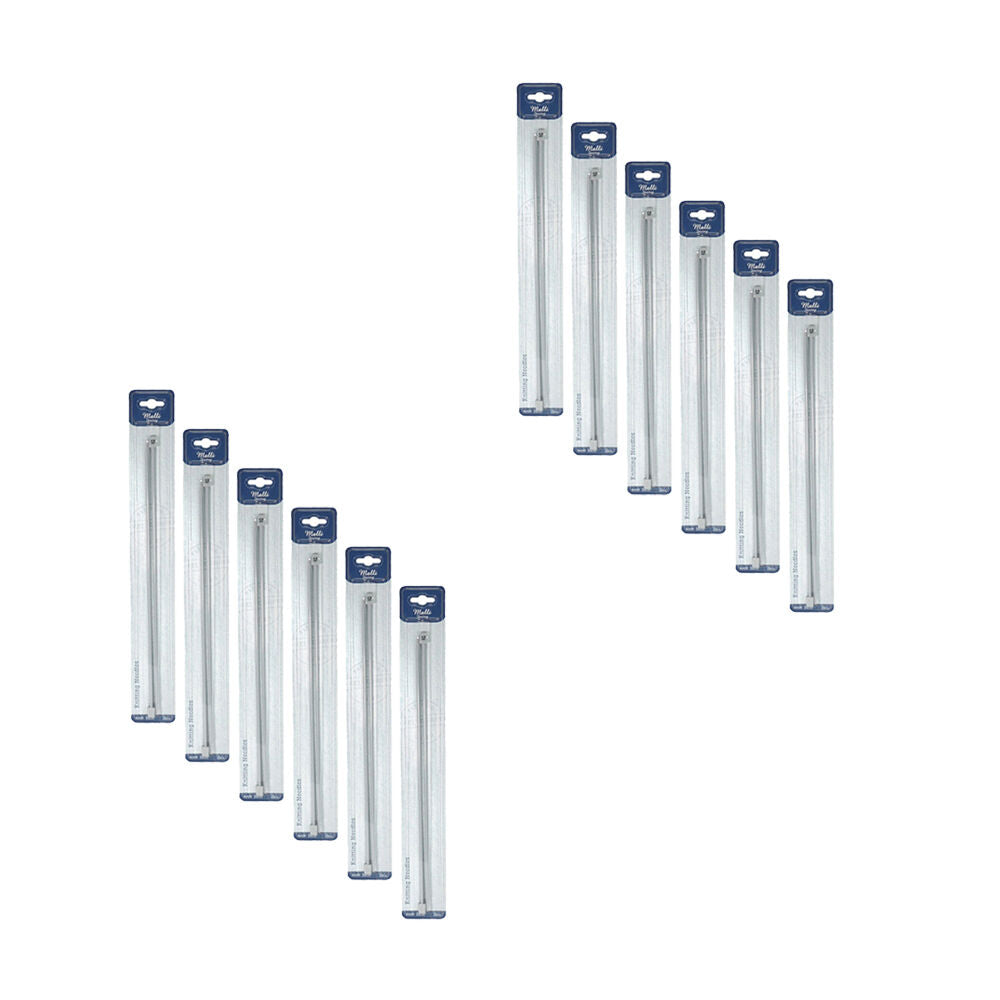 12PK Malli Aluminium/Plastic Knitting Needles 4mmx35cm - Grey