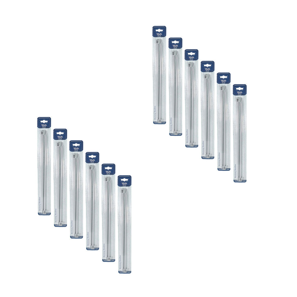 12PK Malli Aluminium/Plastic Knitting Needles 8mmx35cm - Grey