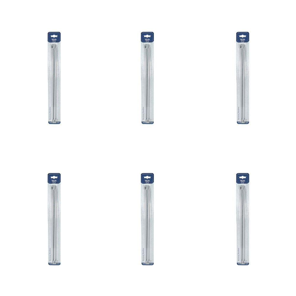 6PK Malli Aluminium/Plastic Knitting Needles 8mmx35cm - Grey